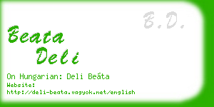 beata deli business card